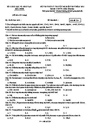 Đề thi thử Tốt nghiệp THPT môn Hóa học - Mã đề 224 - Năm học 2020-2021 - Sở giáo dục và đào tạo Bắc Ninh (Có đáp án)